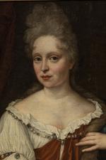 Attribué à Daniël Haringh (Loosduinen, c. 1636-1715)
Portrait de dame accoudée...