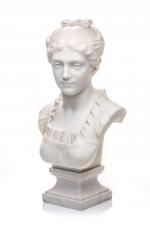 Anatole Marquet de Vasselot (Paris, 1840-1904, Neuilly-sur-Seine)Buste de femmeen marbre...