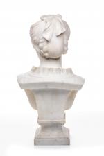Anatole Marquet de Vasselot (Paris, 1840-1904, Neuilly-sur-Seine)Buste de femmeen marbre...