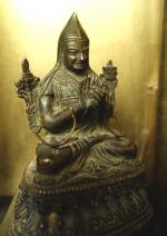 Tibet, XIXe siècle. 
Tsongkhapa assis sur un double lotus, ...