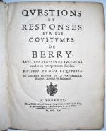 [Berry] COUTUME - DROIT    								  ...