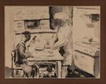 Paul Delvaux (Belge, 1897-1994) Sans titre (Déjeuner dans la cuisine)Encre...