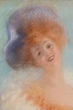 Jules Chéret (Français, 1836-1932)Portrait d'élégante à la chevelure rousse, 1899Pastel...