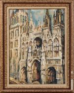 Pierre Dumont  (Français, 1884-1936)La cathédrale de Rouen, 1927Toile signée...