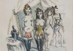 Léonard-Tsuguharu Foujita (Japonais, 1886-1968) Quatre prostituées, c. 1963Bois gravé sur...