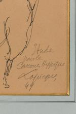 Charles Lapicque (Français, 1898-1988)"Étude pour le concours Hippique", 1949Encre signée,...