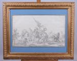 École du Nord du XVIIIe siècle
Scène de bataille

Crayon noir, lavis...