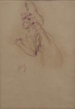 Jules Cheret (1836-1932)
Étude de danseuse

Fusain sur papier chamois
Signé en bas...