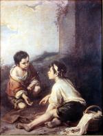D'après Bartolomé Esteban Murillo (1617-1682) Enfants jouant aux désProcédé de...