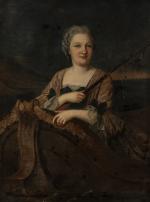 Attribué à Donatien Nonotte (1708-1785)
Portrait de dame à la proue...