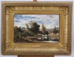 Attribué à Alexandre-Gabriel Decamps (1803-1860)
Paysage lacustre 

Toile.

Haut. 25,5 Larg. 40...
