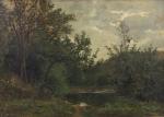 École française du XIXe siècle
Paysage de forêt et d’étang

Huile sur...