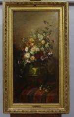 Henriette Ponsin (XIXe)
Vase aux fleurs

Toile
Signée en bas à droite et...