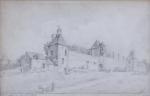 [Seine-et-Marne]Château de Chapuis à Machault, 1800-1810- Deux vues de lentrée...