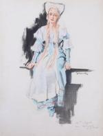 Pierre-Laurent Brenot (Paris, 1913-1998, Loches)
"Mademoiselle Ségala dans Marguerite de Faust",...