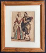 Eugène Devéria (Pau, 1805-1865, Paris)
Couple d'élégants

Aquarelle. 
Signée en bas à...
