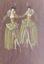 Leonor Fini (Buenos-Aires, 1908-1996, Aubervilliers)Deux danseuses à la robe verteProjet...
