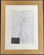 Hubert de Givenchy (Beauvais, 1922-2018, Neuilly-sur-Seine)Projet de robe du soir...