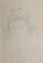 Marie Laurencin (Paris, 1883-1956, Paris)Jeune fille au noeud vert, 1935Crayon...
