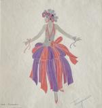 Alexandre Zinoview (Moscou, 1889-1977, Paris)"N° 3 Caresses danseuses"Aquarelle, gouache et...