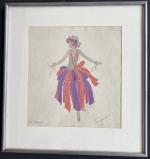 Alexandre Zinoview (Moscou, 1889-1977, Paris)"N° 3 Caresses danseuses"Aquarelle, gouache et...