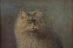attribué à Jules Gustave Le Roy (Français, 1856-1921)Portrait d'un chat...