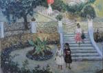 Francis Smith (Anglo-portuguais, 1881-1961)Les jardins à MentonToile.Signée en bas à...