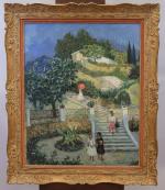 Francis Smith (Anglo-portuguais, 1881-1961)Les jardins à MentonToile.Signée en bas à...