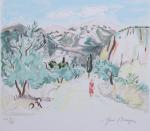 Yves Brayer (Français, 1907-1990)  Route de Provence Lithographie.Signée et...