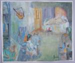 Barillon (XXe siècle)
Atelier de peintres 

Toile contrecollée sur papier fort....