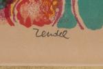 Gabriel Zendel (Français, 1906-1992)Femme au Bouquet, 1972Lithographie. Signée en bas...