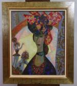 Gabriel Zendel (Français, 1906-1992)Femme au chapeau    ...