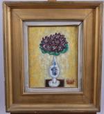 Gabriel Zendel (Français, 1906-1992)Vases de fleursDeux toiles. Signées en bas...