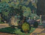 Henri Montassier (1880-1946) Le jardinPanneau.Signé en bas à droite. Haut....