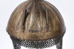 Inde, XIXe siècleCasque, dit "kulah khud"en acier à décor koftgari...