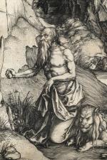 Albrecht Dürer (Allemand, 1471-1528) Saint Jérôme pénitent dans la solitudeBurin....