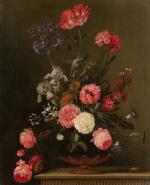 Jacques Samuel Bernard (Français, 1615-1687)Fleurs coupées dans un vase de...