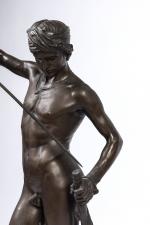 Antonin Mercié (Français, 1845-1916)David vainqueur de Goliath, 1869-70Bronze à patine...