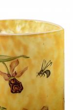 Daum NancyVase "Orchidées ophrys et abeilles", c.1905en verre double-couche gravé...