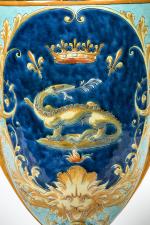 Émile Balon à Blois (Français, 1859-1929)Vase couvert à la salamandre...