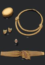 Travail français Bracelet ruban souple en or jaune 750 millièmes...