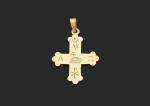 Pendentif croix en or jaune 750 millièmes gravée de symboles...