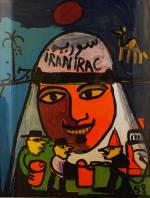 Jaber (Tunisien, 1938-2021), Jaber El Mahjoub, dit
La guerre Iran-Irak, 1988

Acrylique...