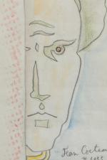 Jean Cocteau (Français, 1889-1963)
Autoportrait, 1955

Fusain, pastel sur papier. 
Signé et...