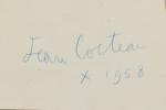 Jean Cocteau (Français, 1889-1963)
Profil d'homme, 1958

Crayons gras bleu et rouge...