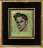 Leonor Fini (Française, 1908-1996)Portrait d'Antonio Ruiz Soler, 1950Papier marouflé.Signé en...