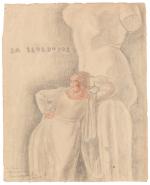 Alfred Janniot (Français, 1889-1969)"La sculpture"Crayons sur papier. Signé en bas...