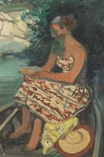 Yves Brayer (Français, 1907-1990)
"Femme au bord de l'eau", Madame Hermione...