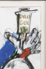 Bernard Lorjou (Français, 1908-1986)
« Chomage, drogue, prix », 1981

Acrylique, encre...