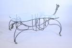 Michel Audiard (Français, né en 1951)Table basse "cheval"en fer. La...